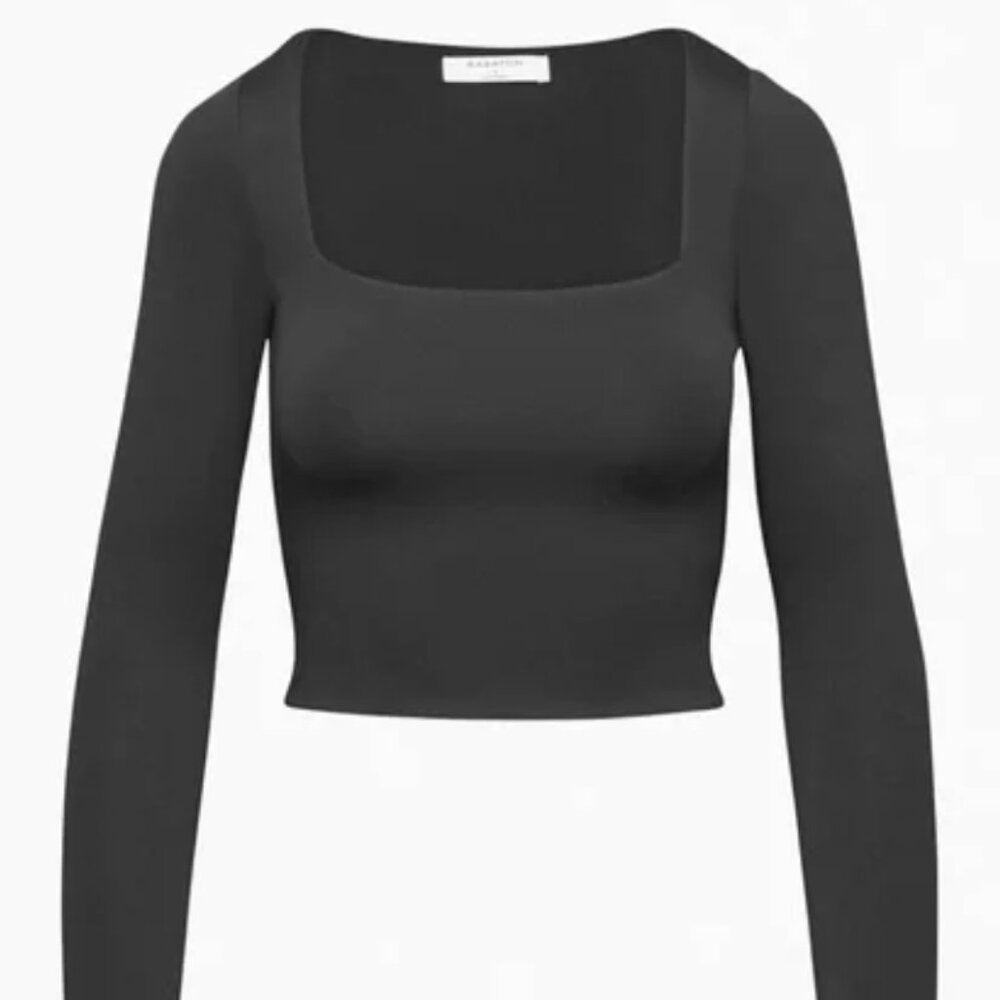 Aritzia Babaton Contour Square-Neck Longsleeve • Size M • Black
